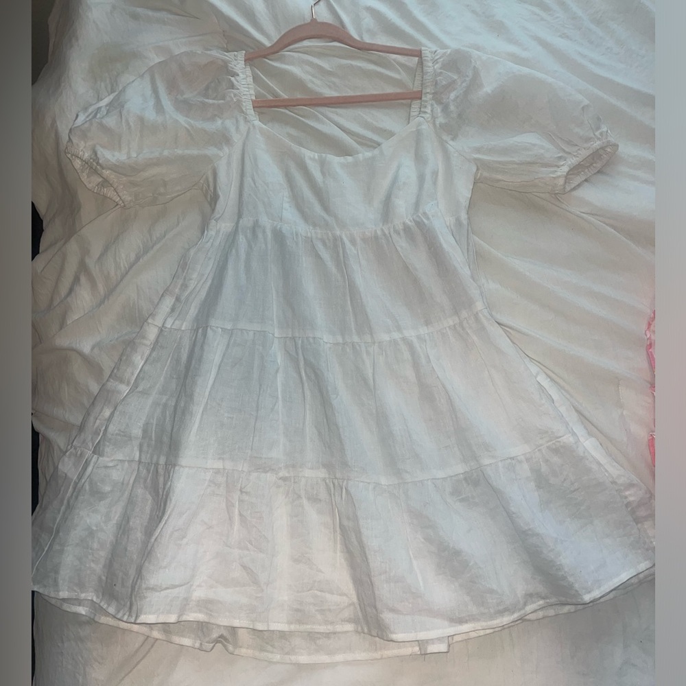 white NIA babydoll dress